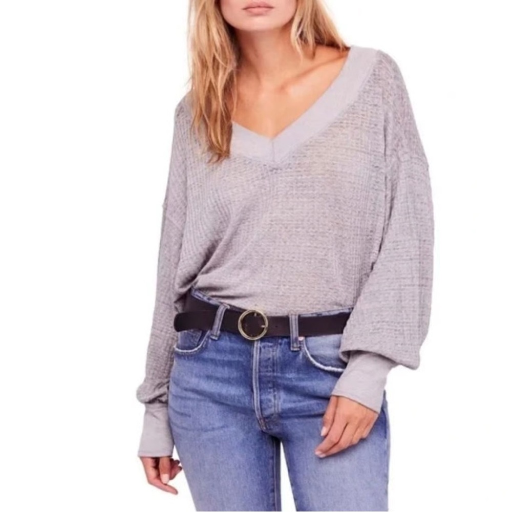 We The Free Heather Gray Knit Top